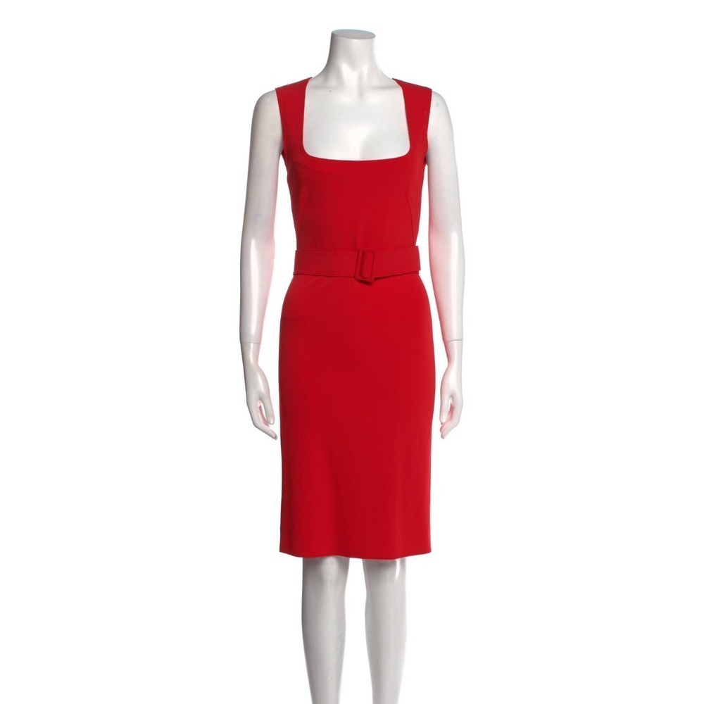 Vintage Alexander McQueen Red Midi Dress